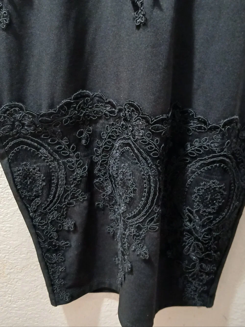Lulu's new  Black Lace-Embellished Midi Bodycon Dress